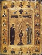 The Crucifixion and Saints in Medallions unknow artist